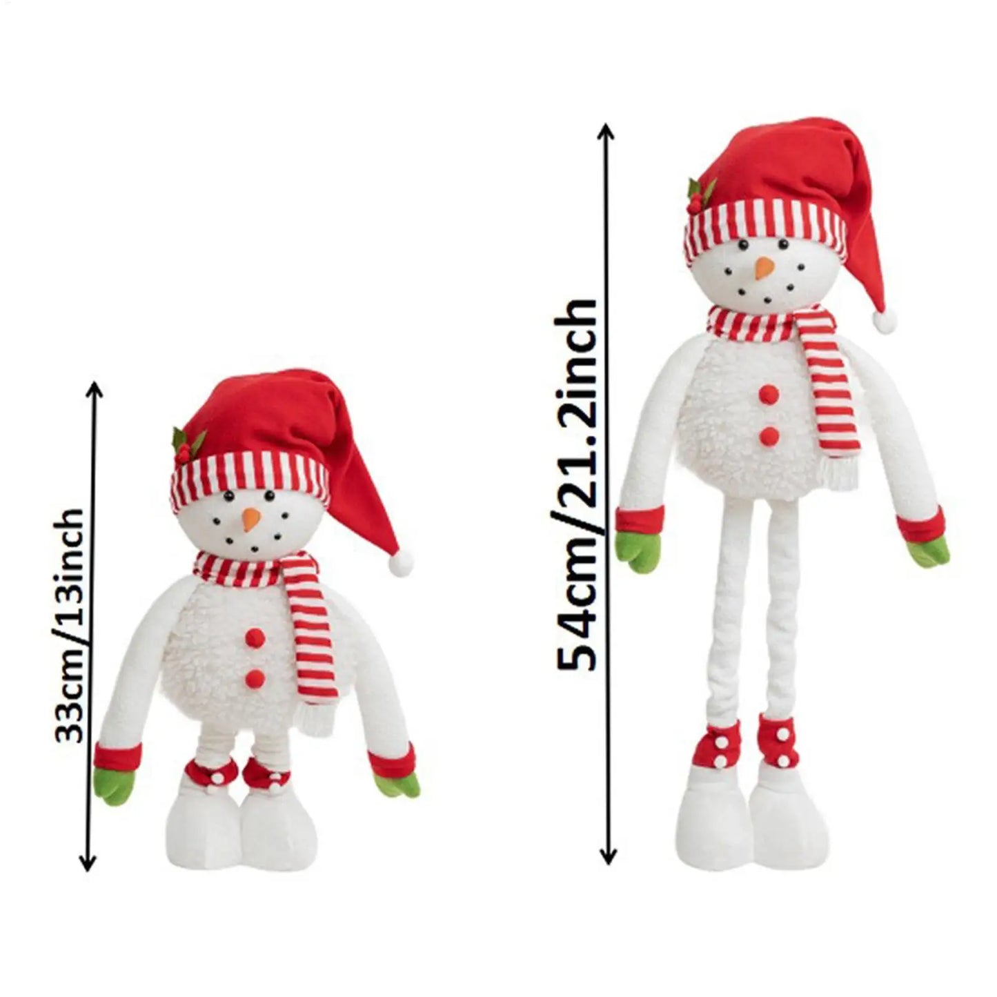 Christmas Plush Standing Snowman Decor | Retractable Leg Centerpiece