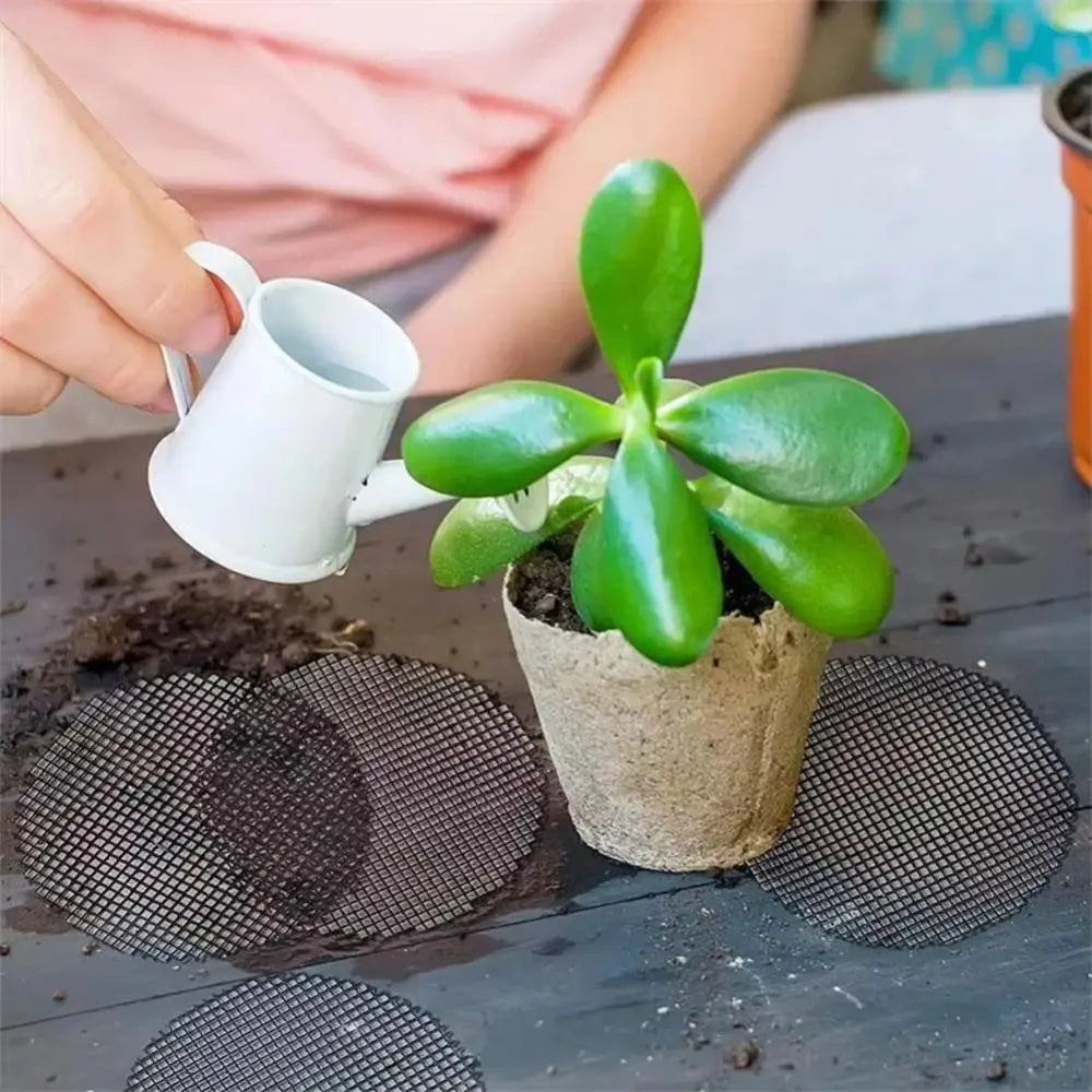 50PCS/Set Plastic Flower Pot Hole Mesh Pad Prevent Soil Loss Round Bonsai Drainage Screens Breathable Flower Pot Bottom Mat Peaceful Pleasures Health and Wellness