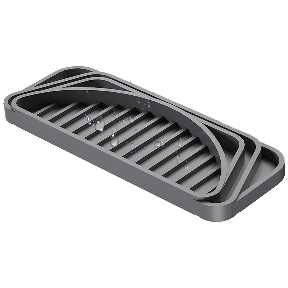 Kitchen Silicone Pad for Water Dispenser Refrigerator Coffee Machine Bar Counter Silicone Drain Pad Drip Tray Silicone Pad Peaceful Pleasures Health and Wellness Gray