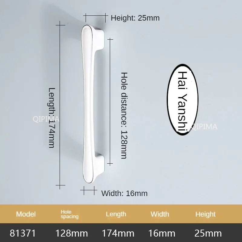 Modern White Zinc Alloy Cabinet & Drawer Handle | Furniture Knob