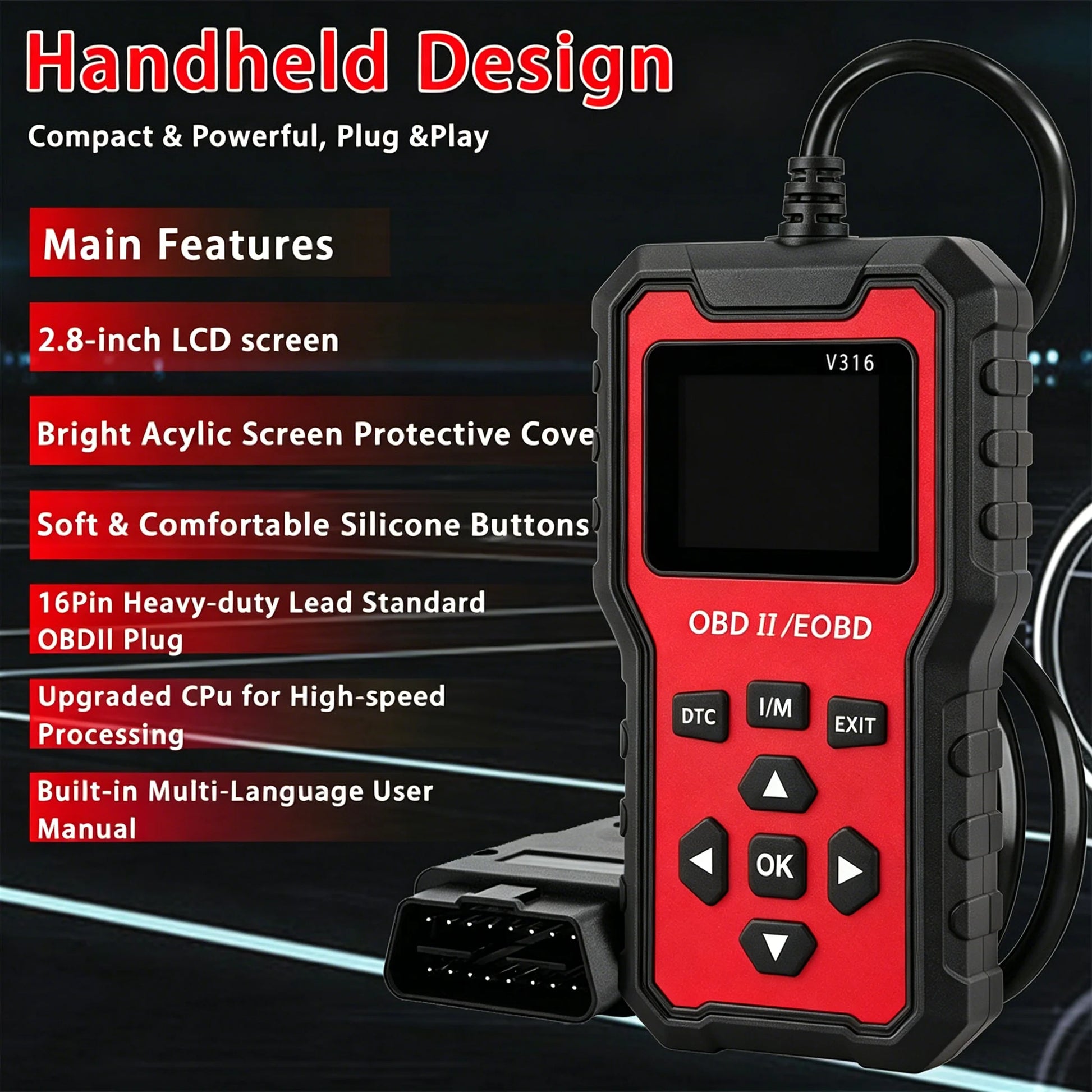 V316 OBD2 Scanner – Car Code Reader & Battery Voltage Tester Peaceful Pleasures Health and Wellness