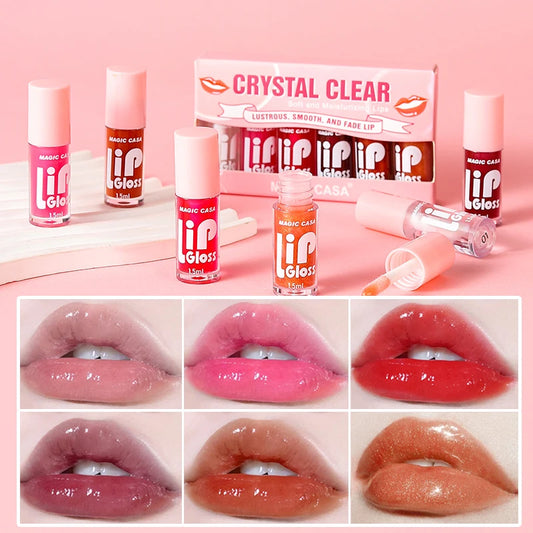 MAGIC CASA 6-Piece Jelly Lip Oil Set – Plump & Moisturize Lip Oil Set Peaceful Pleasures Health and Wellness