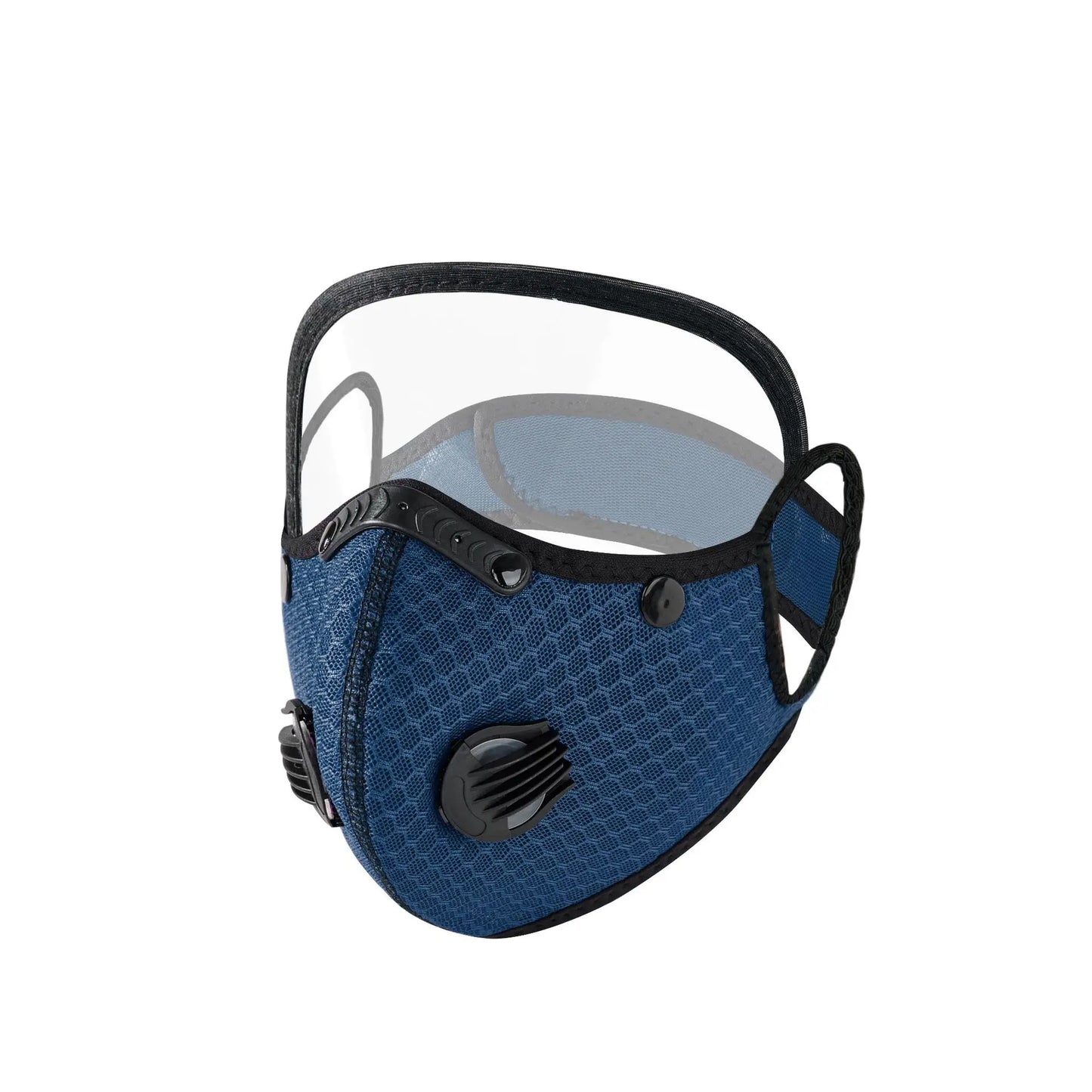 New Cycling Face Mask with Filter Goggles Dust Mask Sport Washable Reusable Facemask for men Bandana Actived Carbon Filters Peaceful Pleasures Health and Wellness navy blue