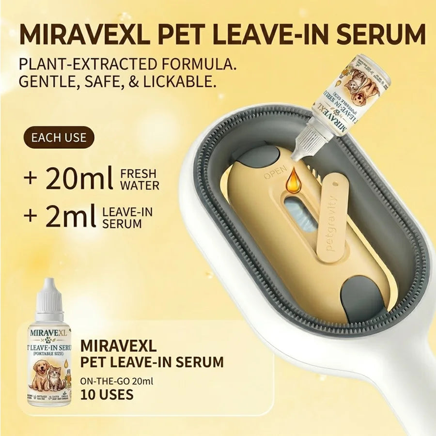 MIRAVEXL Pet Waterless Serum – Dog & Cat No-Rinse Dry Shampoo