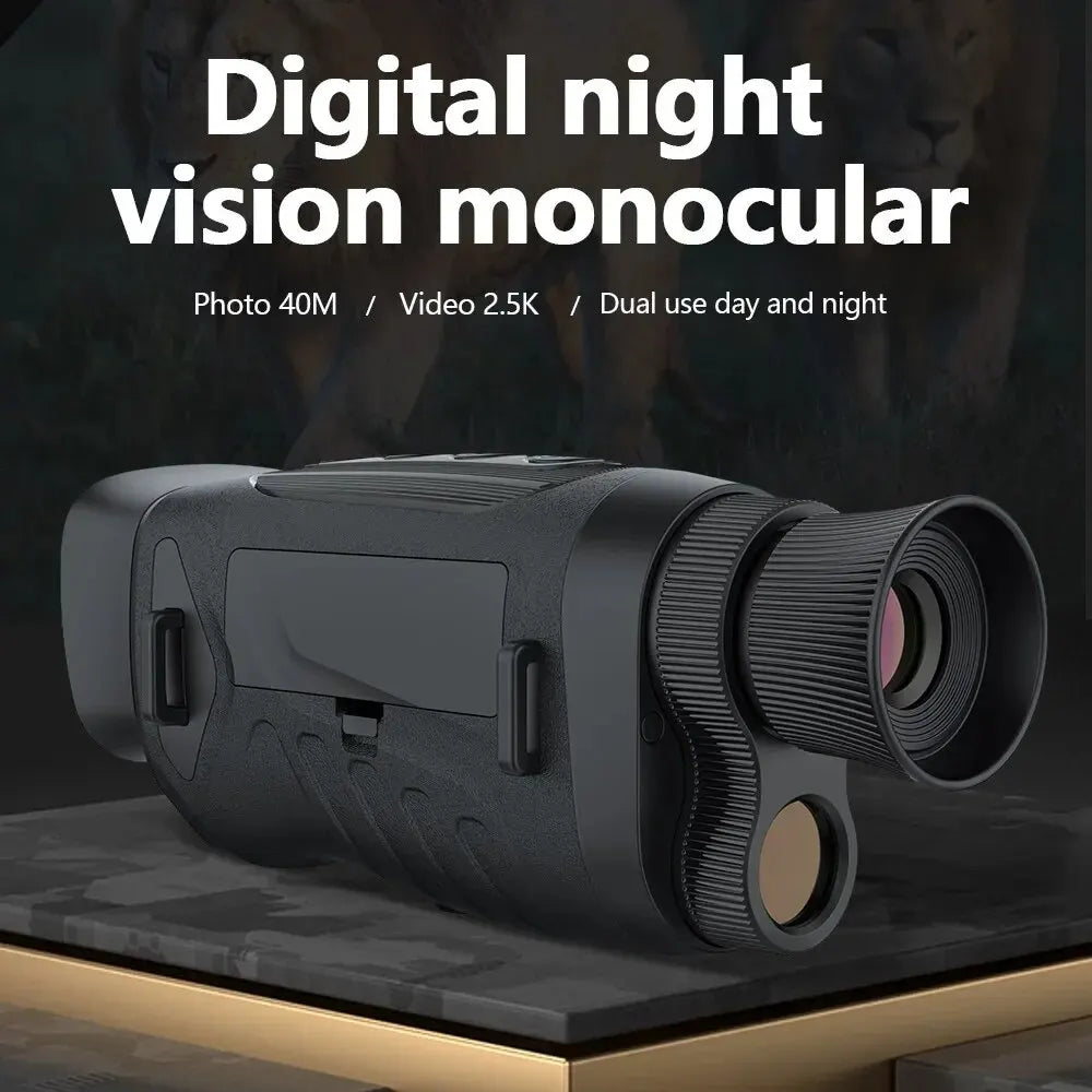 Digital Night-Vision Monocular 40MP 2.5K Infrared Telescope 984ft Night-Vision Distance 6X Optical Magnification 8X Digital Zoom Peaceful Pleasures Health and Wellness