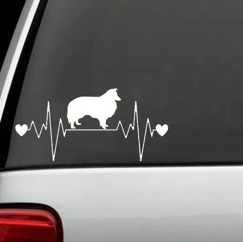 20.3cm*9.8cm Sheltie Heartbeat Lifeline Shetland Sheepdog Funny Vinyl Decal Sticker Car Stickers Window Peaceful Pleasures Health and Wellness