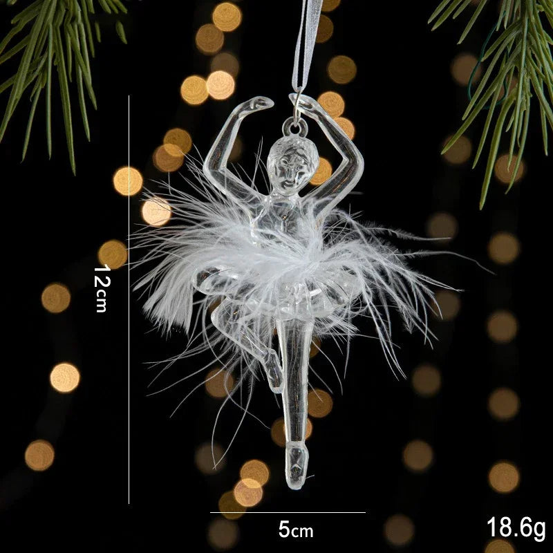Acrylic Christmas Crystal Pendant – Angel & Snowflake Ornament