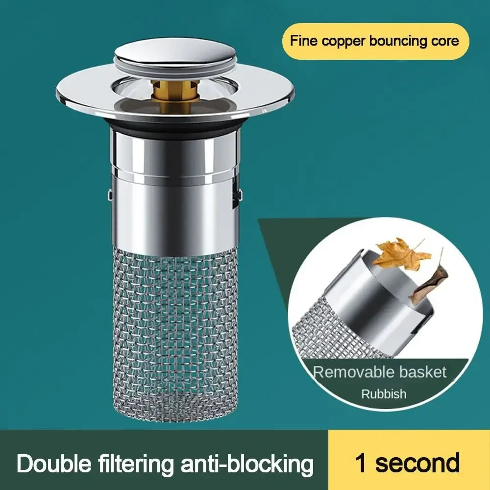 Press-Type Sink Drain Plug – Odor-Proof & Stainless Steel