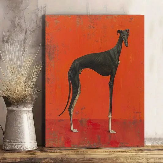 Minimalist Charm, Chic Black Greyhound Canvas Art Print Frameless Wall Decor for Living Room, Bedroom, Office Canvas Poster Peaceful Pleasures Health and Wellness ZLH2920 20x30cm No Frame