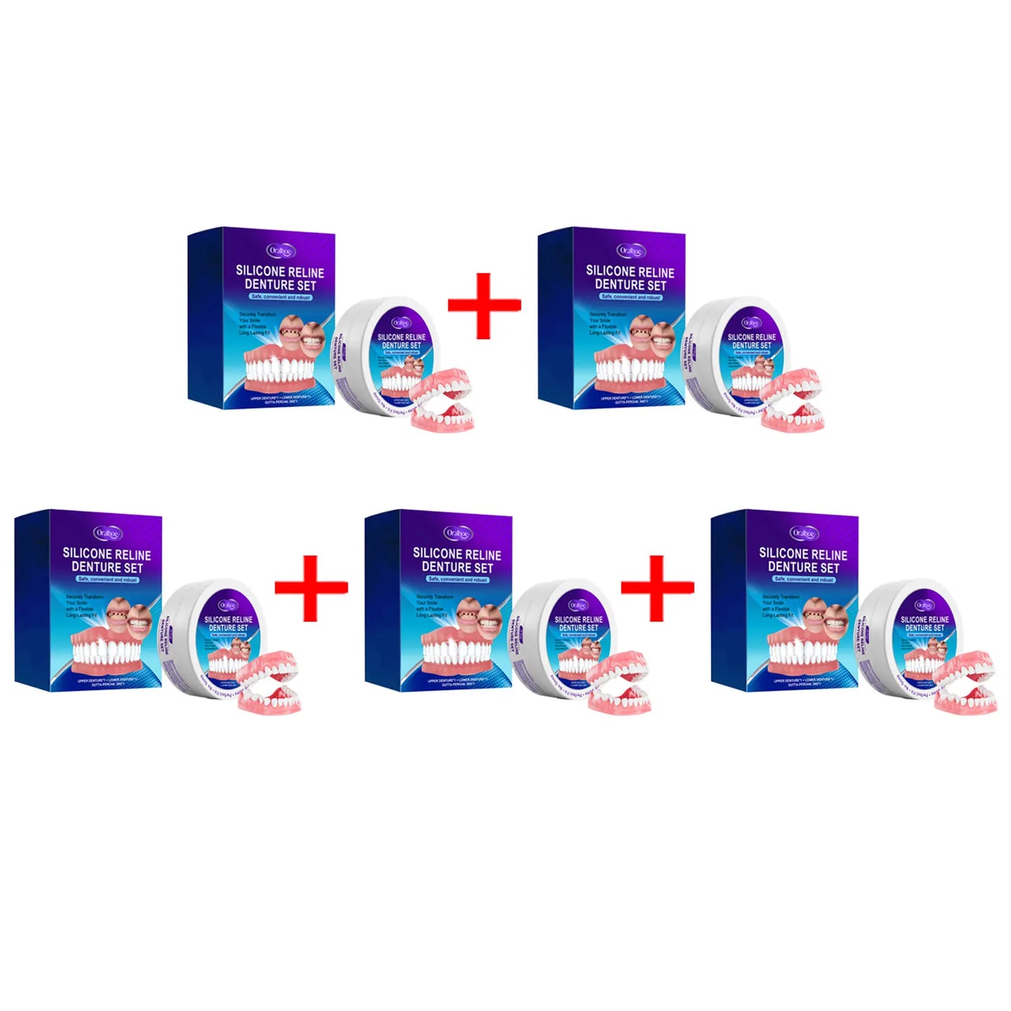 Silicone Temporary Denture Kit – Adjustable False Teeth Smile