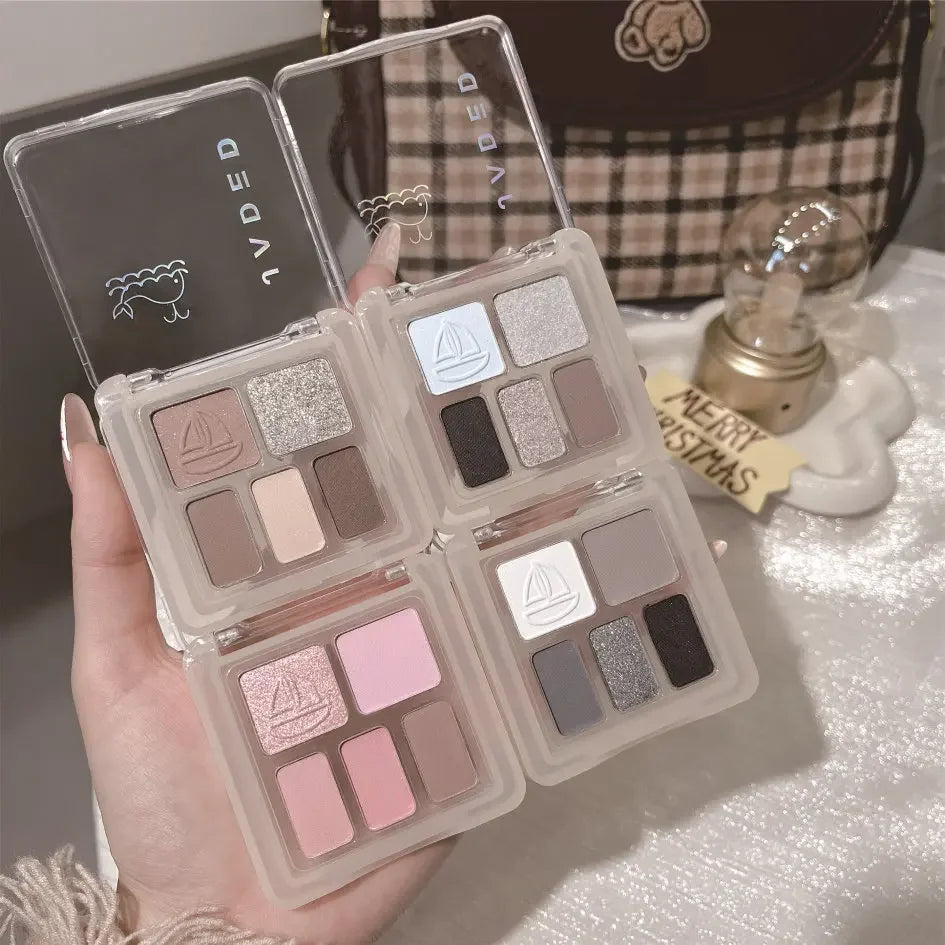 JADED 5-Color Glitter Eyeshadow Palette – Waterproof Shimmer