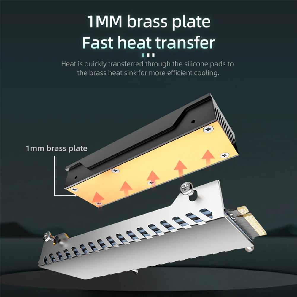 M.2 2280 SSD Heatsink Heat Sink Cooler with Thermal Silicone Pad 5V 3 Pin ARGB SSD Cooler Built-in Fan M.2 Radiator for M.2 2280 Peaceful Pleasures Health and Wellness