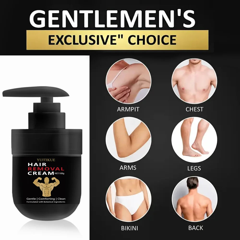 YUITIKUE Men's Hair Removal Cream 100g – Full Body, No Black Spots Hair Removal Cream Peaceful Pleasures Health and Wellness