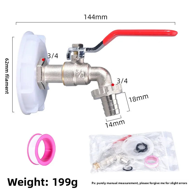 1/2" Brass Garden Faucet Tap – IBC Tank Single Outlet Valve