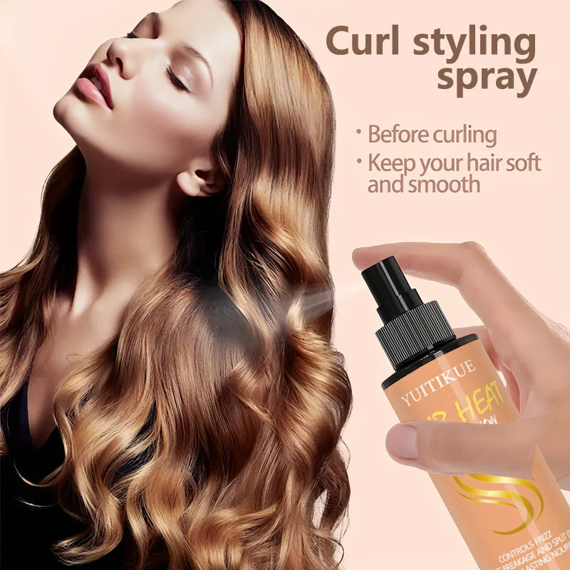 YUITIKUE Silky Heat Protection Spray for Curly Hair – 100ml Heat Protection Spray Peaceful Pleasures Health and Wellness