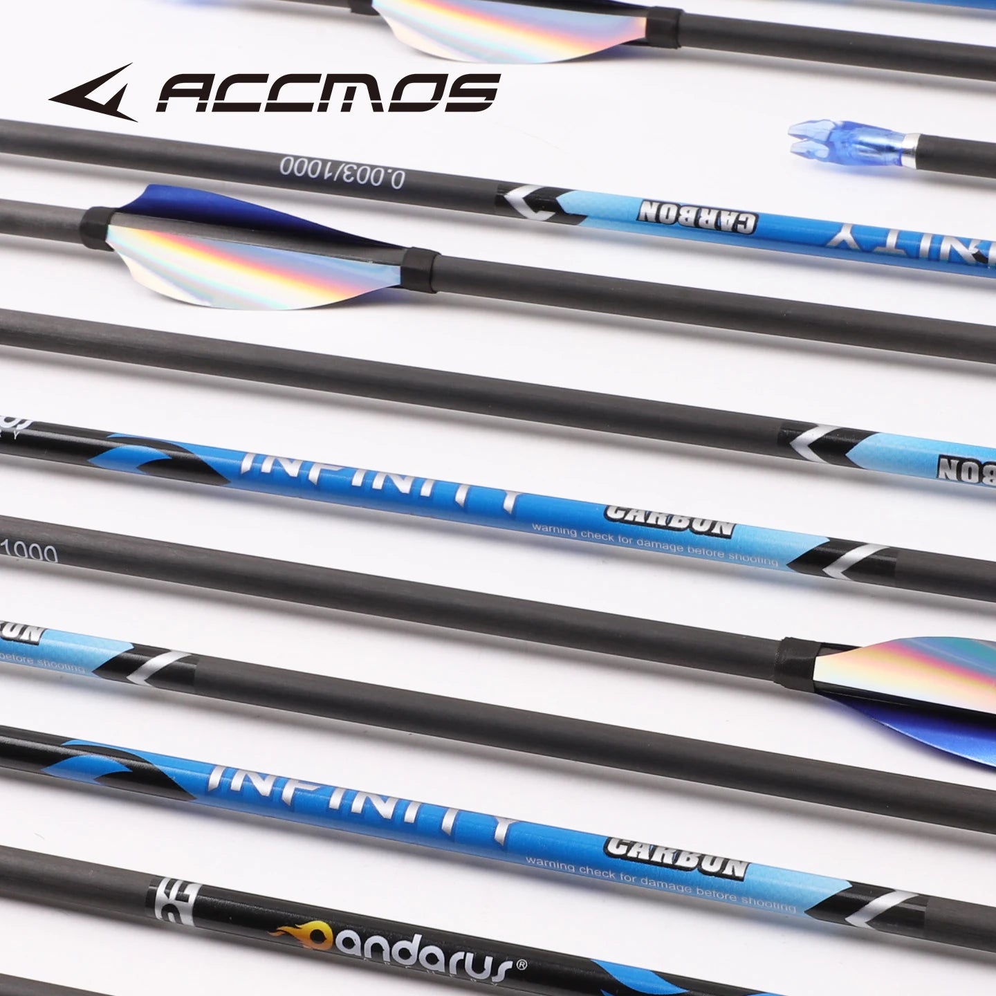 6 12 ID4 2 Pure Carbon Arrow Blue Silver Spin Feather Recurve