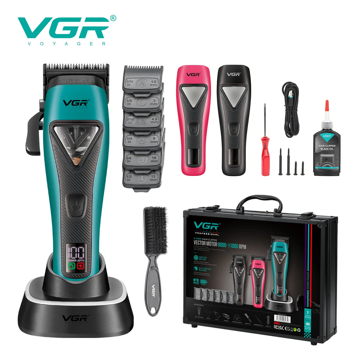 VGR new magnetic levitation electric hair clipper professional grade hair trimming machine alloy high-end push shear V-035C Peaceful Pleasures Health and Wellness