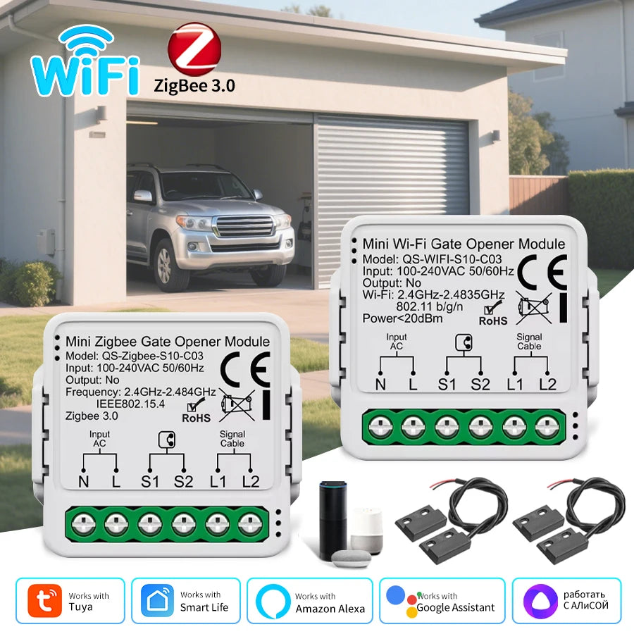 Tuya WiFi Zigbee Smart Garage Door Switch Module Gate Open Controller Breaker Smart Life APP Voice Control For Alexa Google Home Peaceful Pleasures Health and Wellness