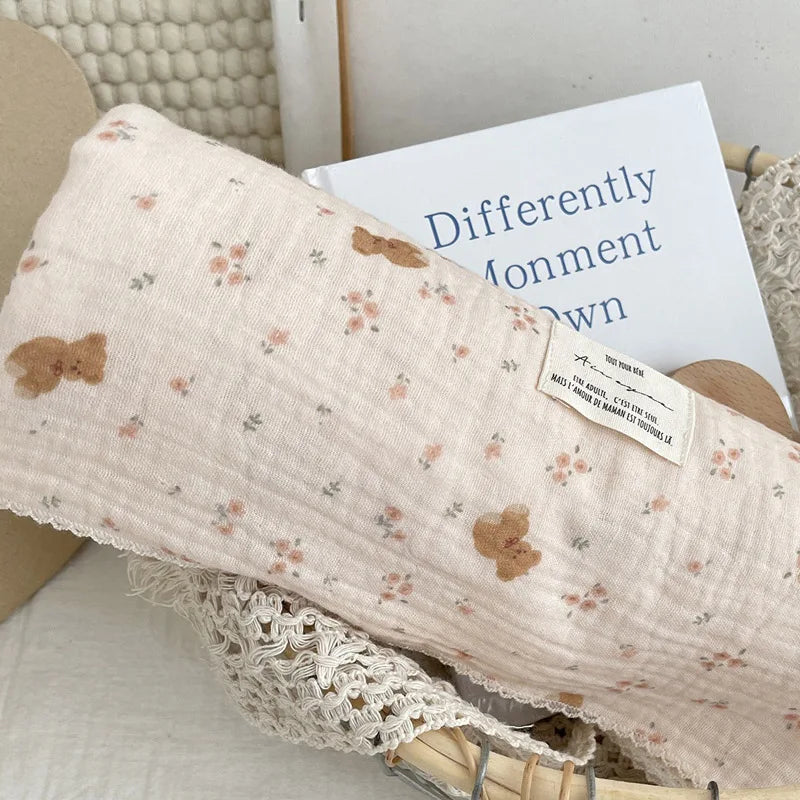 Baby Muslin Swaddle Blanket | 2-Layer Cotton & Bamboo Gauze Baby Swaddle Blanket Peaceful Pleasures Health and Wellness