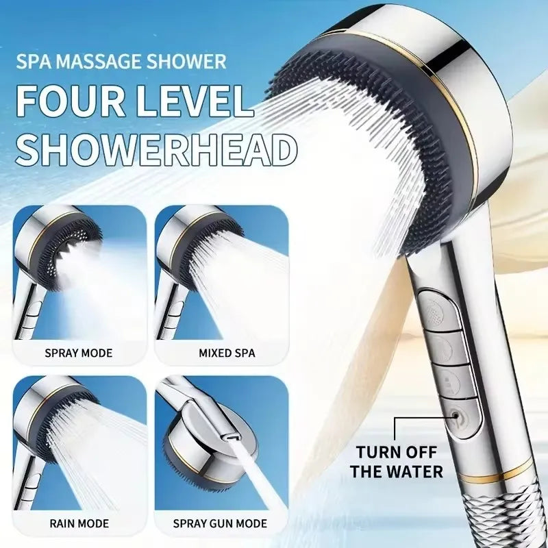 Filtered High-Pressure Handheld Shower Head | 4 Spray Modes