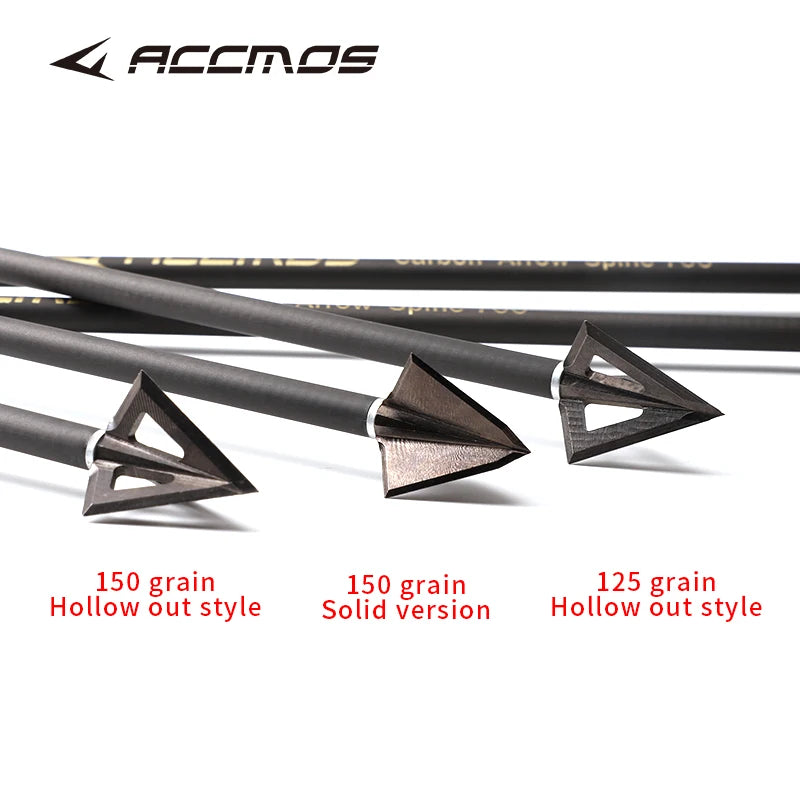 Archery Arrowhead 125 150 Grain 3 Blade Arrow Tips Hunting Point