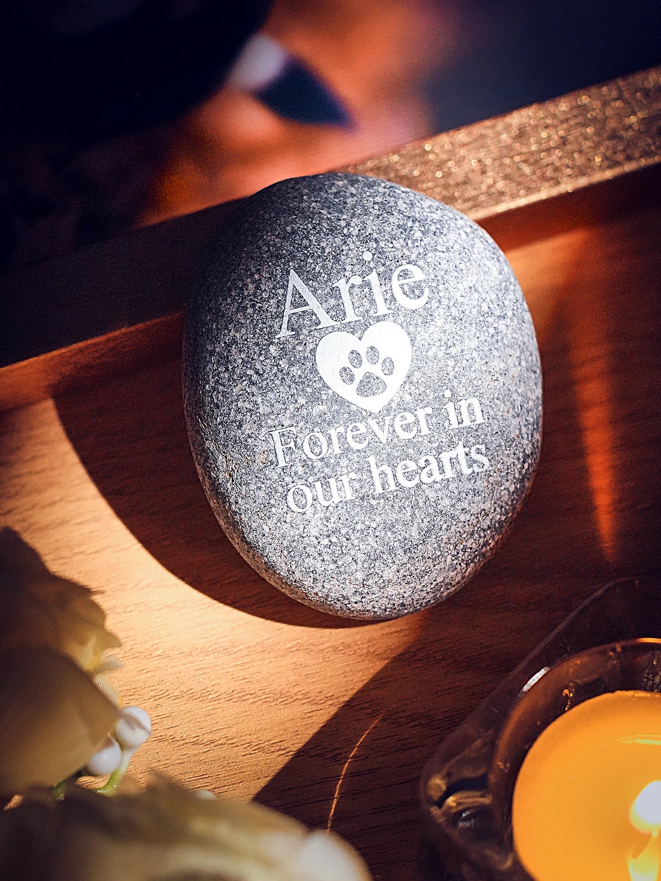 Custom Pet Memorial Stone Personalized Dog Cat Grave Marker Engraved Garden Pebble Pet Loss Gift Custom Puppy Tombstone Peaceful Pleasures Health and Wellness