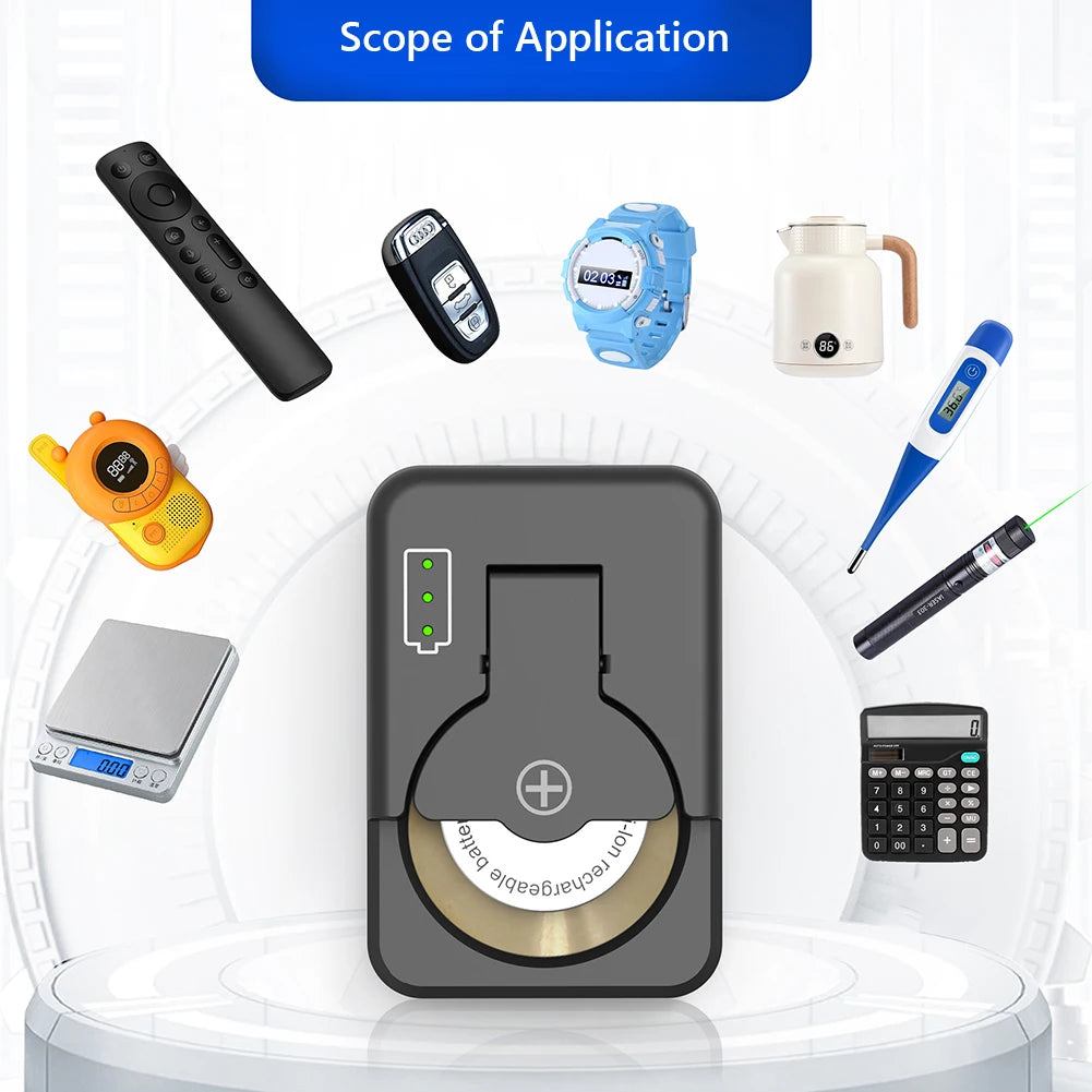 Rechargeable Button Battery Charger for LIR1025/1220/1254/1620/1632/2016/2025/2032/2430/2450 Type C Port Charging Battey Power Peaceful Pleasures Health and Wellness