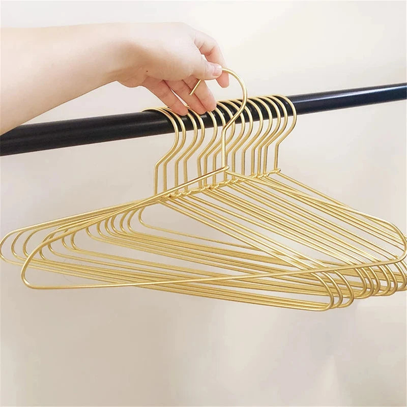 10pcs Silver/Gold Hanger For Clothes Aluminum Alloy Durable Clothes Hanger For Coats Skirts Pants Dress Peaceful Pleasures Health and Wellness