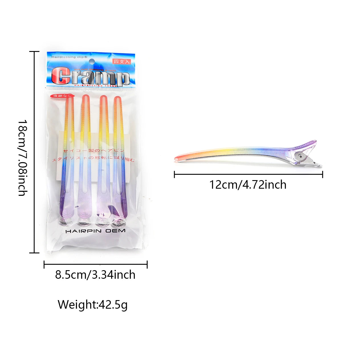 4/6/10/12Pcs Professional Hairdressing Hairpins Rainbow Colors Sectioning Cutting Hair Clamps Barber Hair Clips Styling Tools Peaceful Pleasures Health and Wellness