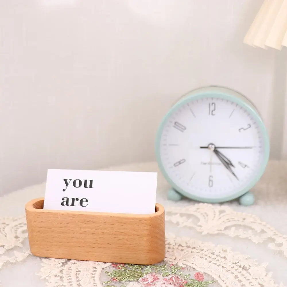 High Quality Display Device Desktop Storage Stationery Cards Stander Card Organizer Wooden Business Card Holders Cards Holder Peaceful Pleasures Health and Wellness
