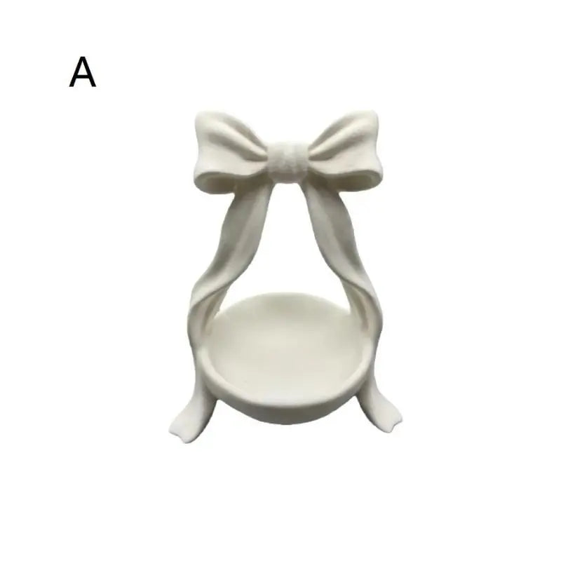 3D Printed White Bow Jewelry Tray | Cute Vanity Organizer Dish Jewelry Organizer Tray Peaceful Pleasures Health and Wellness A