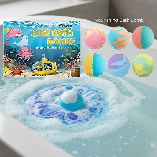 Kids Colorful Bath Bombs, Bath Color Fizzy Spa Balls Gift Set for Kids Bathtub Fun Relaxing Holiday Gift Toys for Kids Toddlers Peaceful Pleasures Health and Wellness
