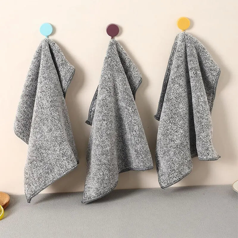 Bamboo Charcoal Dish Cleaning Cloth | Microfiber Scouring Pad