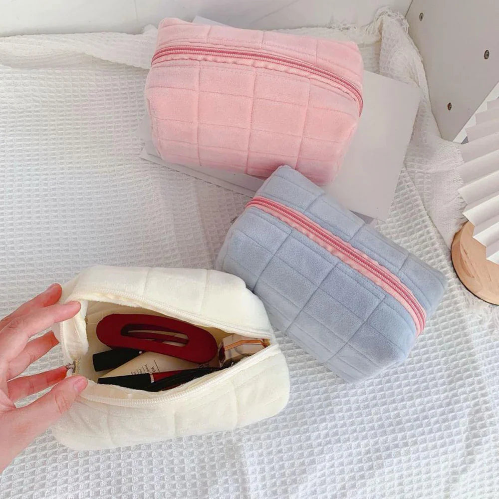 Cute Plush Makeup Bag – Travel Cosmetic Toiletry Pouch