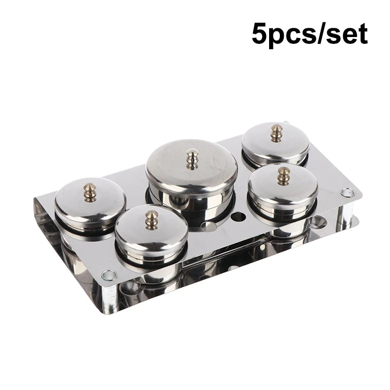 3/5pcs Stainless Dappen Dish Cups Set Salon Manicure Acrylic Powder Liquid Container Organizer Tray Dappen Dish Nail Art Tools Peaceful Pleasures Health and Wellness 5PCS