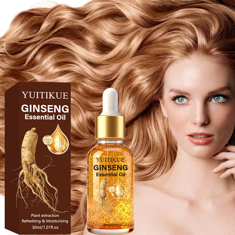 YUITIKUE Ginseng Essential Oil | Plant Extraction Formula | Refreshing & Moisturizing For Gentle Hair & Scalp Nourishment Care Peaceful Pleasures Health and Wellness