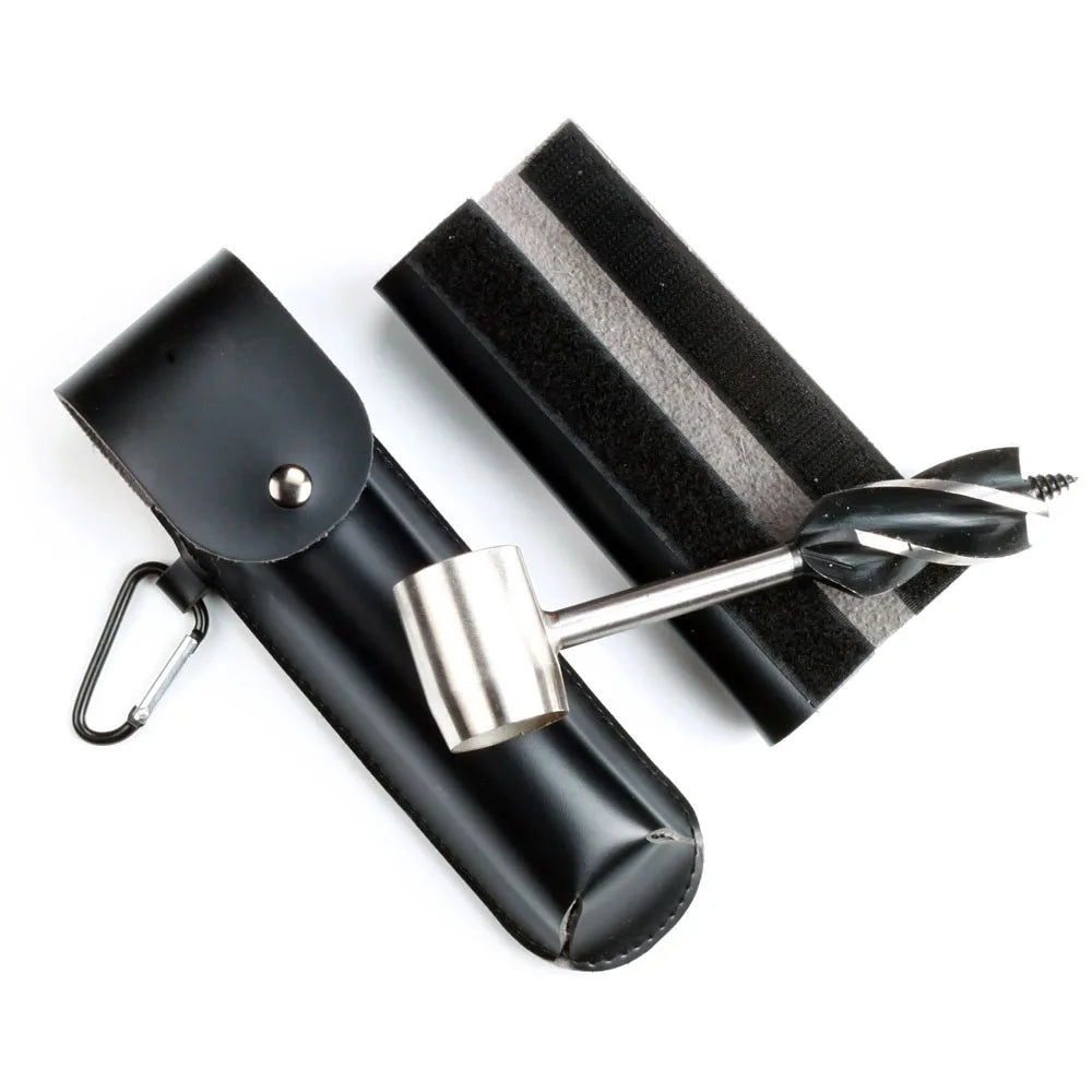 Survival Hand Auger Drill Bit – Bushcraft & Camping Wood Tool Peaceful Pleasures Health and Wellness Grey Round