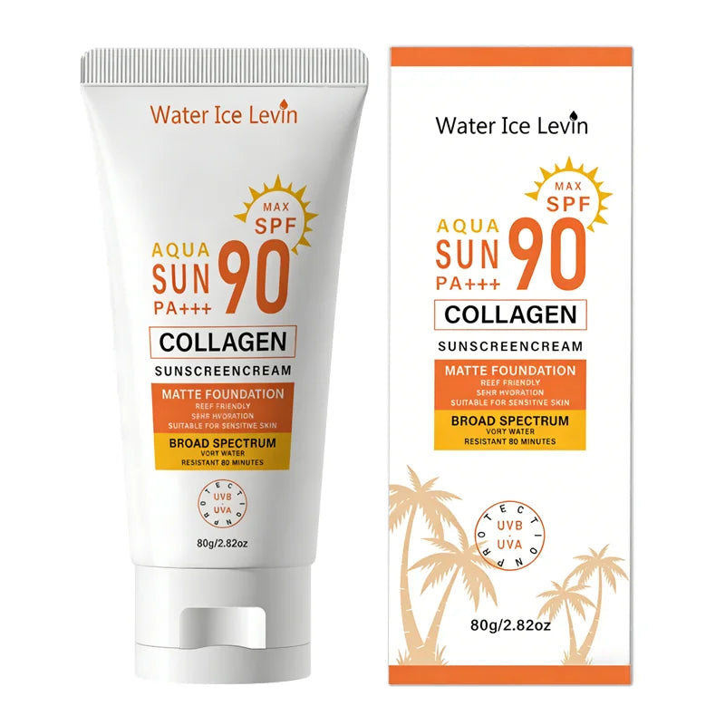 SPF 90 Collagen Sunscreen Cream – Matte, Reef Safe, Sensitive Skin