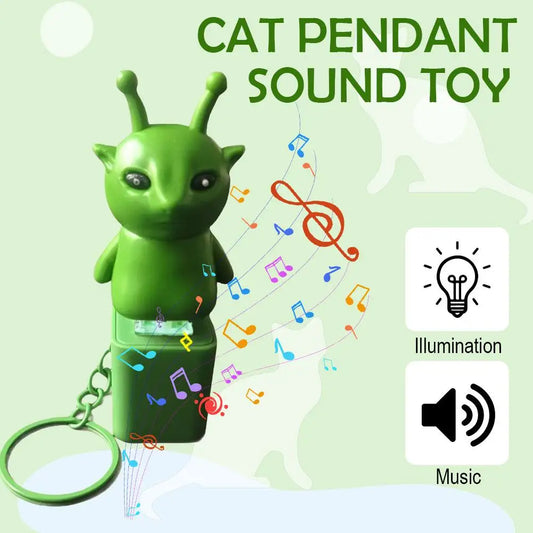 Funny Alien Cat Sound Keychain – Luminous Novelty Gift Toy Novelty Sound Keychain Peaceful Pleasures Health and Wellness