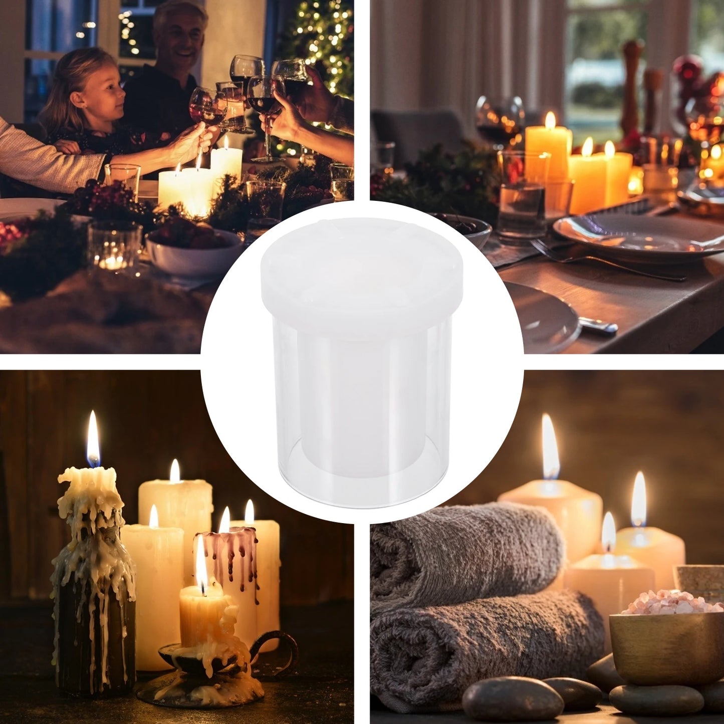 Plastic Cylinder Mold Hollow Mold Candles Decoration Aromatherapy Molds Plaster Mould Home Crafts Decoration Peaceful Pleasures Health and Wellness