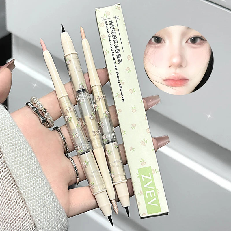 Double-Ended Silkworm Highlighter & Eyeliner Pen | Pearlescent Matte