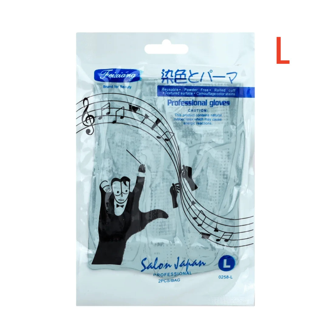 Professional Black Latex Rubber Gloves High Elasticity Anti-Corrosion Waterproof Non-Slip - Ideal for Hair Dyeing and Perming Peaceful Pleasures Health and Wellness L