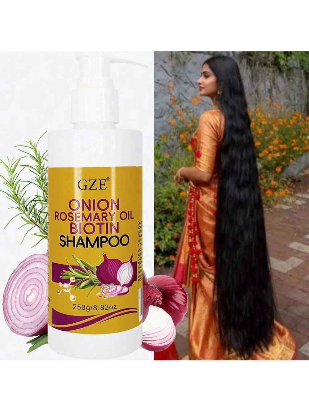 GZE Onion & Biotin Shampoo with Rosemary Oil | All Hair Types