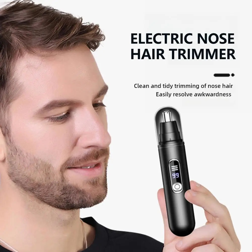 Electric Nose Hair Trimmer Clipper Nose Ear Hair Eyebrow Pocket Size Waterproof Removal Men Rechargeable Painless Clipper Peaceful Pleasures Health and Wellness