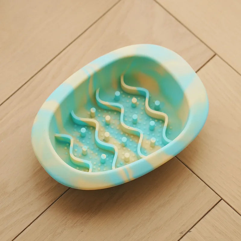 Anti Overturning Slow Eating Silicone Bowl for Cats and Dogs Universal Pet Bowl Anti Slip Small Medium Sized Dogs Anti Choking Peaceful Pleasures Health and Wellness Small C