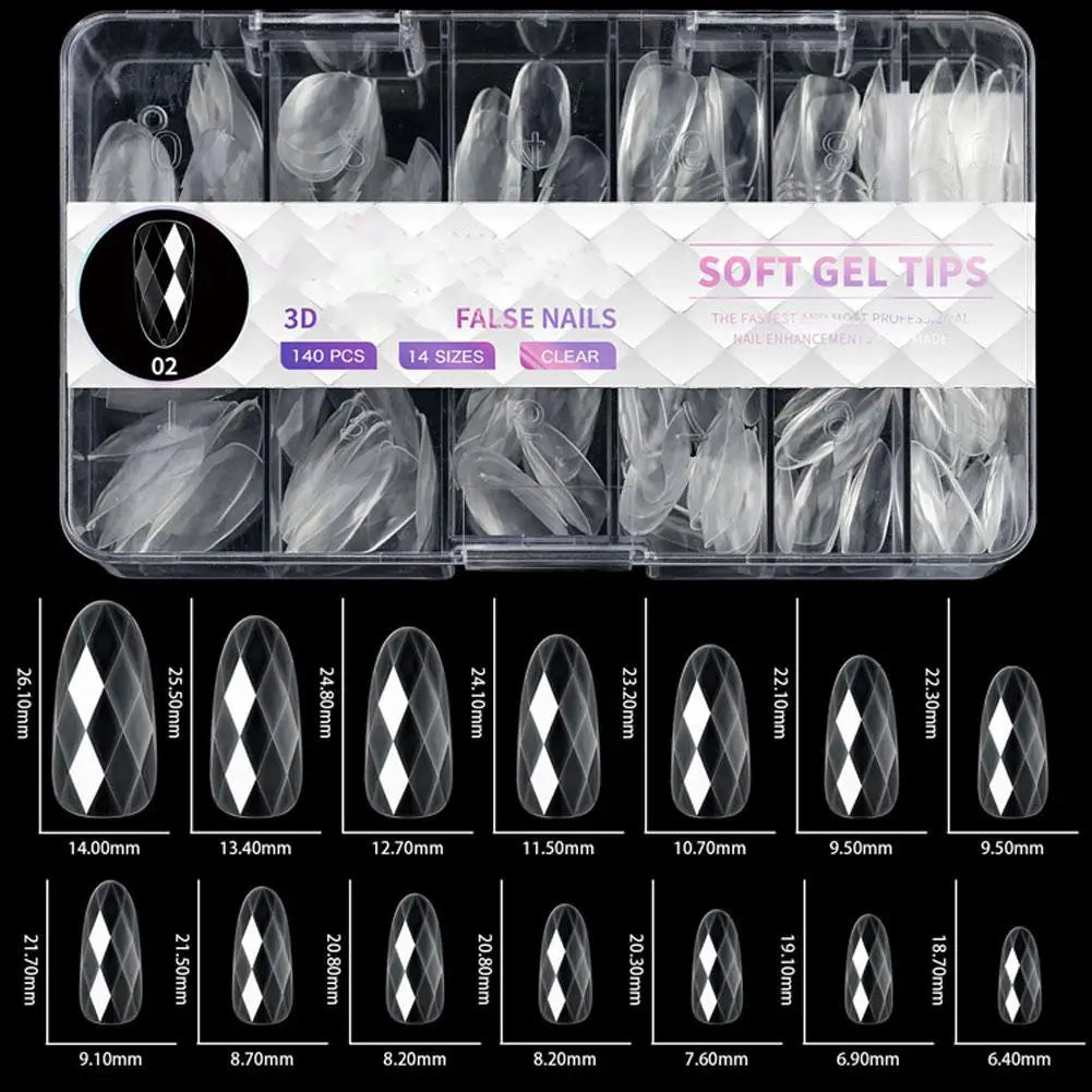 3D Rhombus Facet Nail Extension Tips,Clear Full Cover False Nail Extension Mold For DIY Nail Art Salon Manicure UV Gel Nail Mold Peaceful Pleasures Health and Wellness B