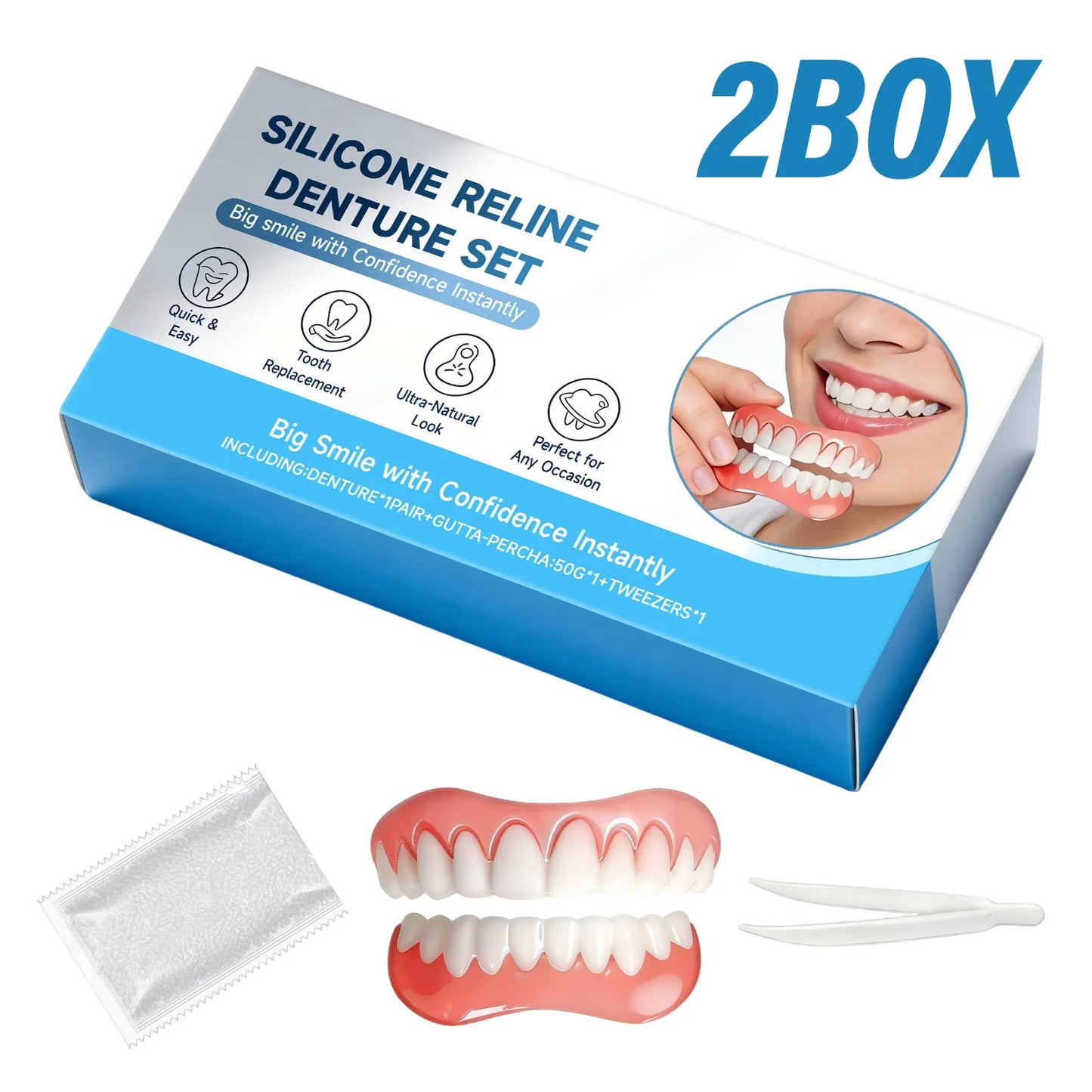 DIY Temporary Smile Veneers – Upper & Lower Cosmetic Denture Kit