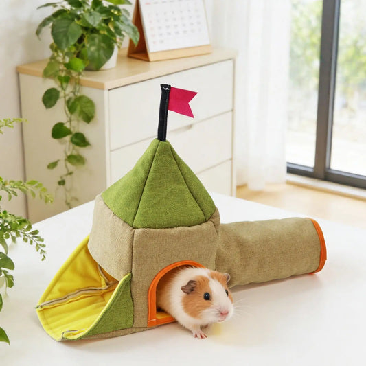 Hamster Toy Unnel Soft Three-Entrance Habitat Small Animal Tunnel Pet House for Hedgehog Chinchilla Bunny Chewing Resting Peaceful Pleasures Health and Wellness China Mainland