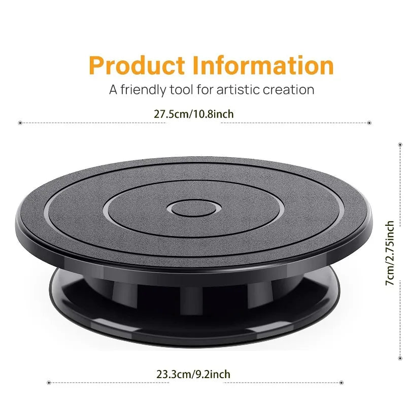 Cake Turntable Plastic Piping Table Ceramic Turntable Piping Multifunctional Workbench Baking Practical Non Slip Utensils Tools Peaceful Pleasures Health and Wellness