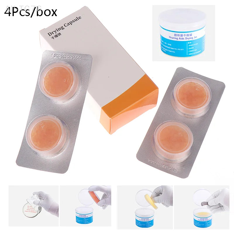 Hearing Aid Drying Capsules Desiccant – 4 Pack for BTE Devices